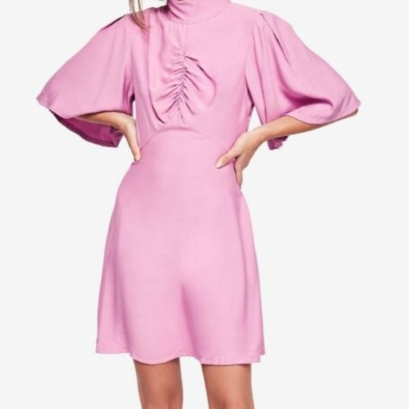 NWT $128 FREE PEOPLE Pink Ruched Spring Mini L 12 - Picture 3 of 7